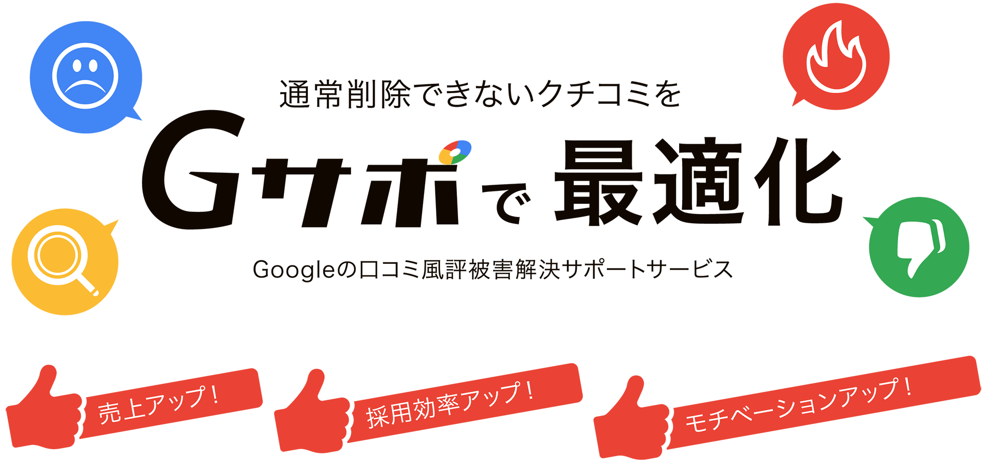 通常削除できないクチコミをGサポで最適化